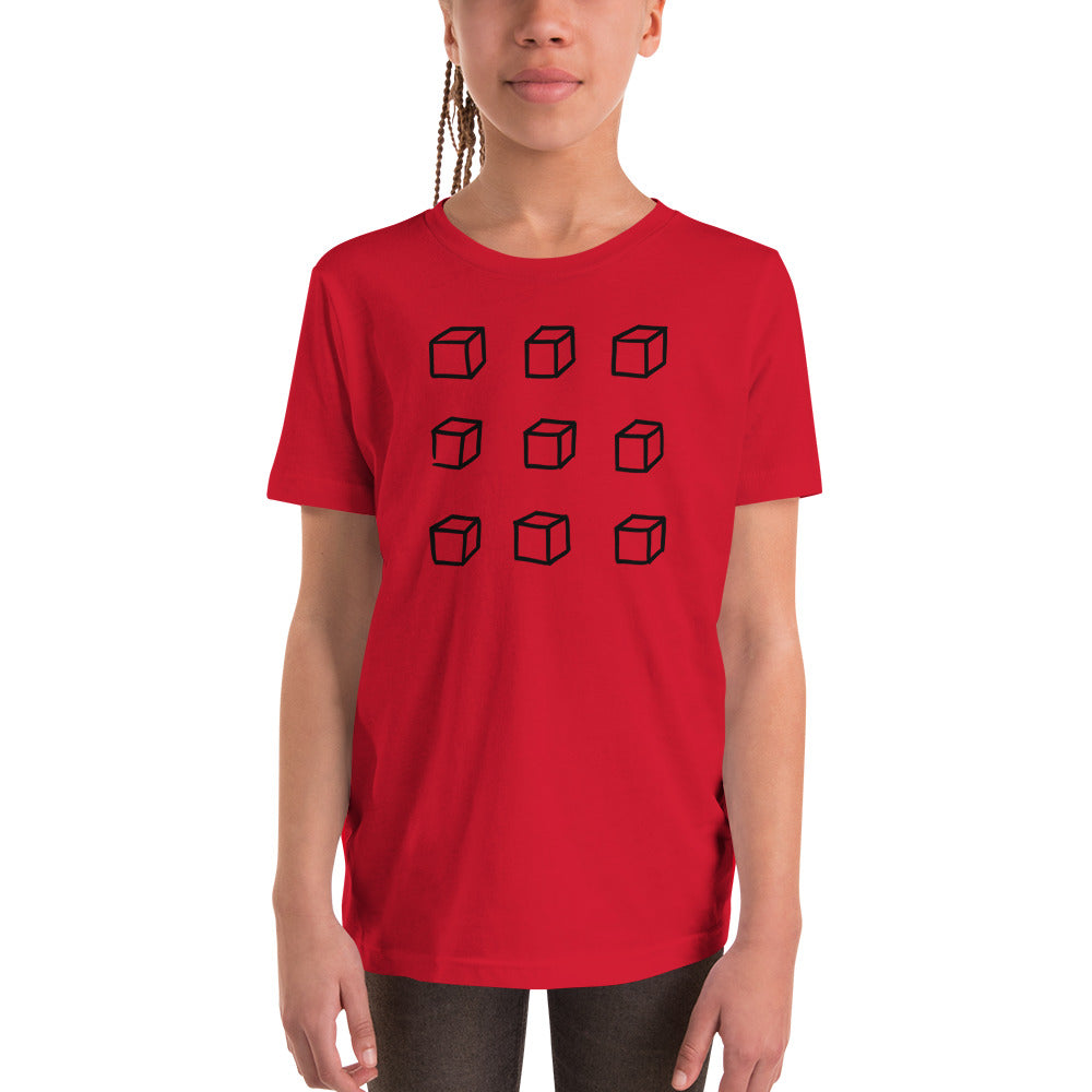 Customized Youth T-Shirt " 3D Box" Motivational design Youth Short Sleeve Unisex T-Shirt