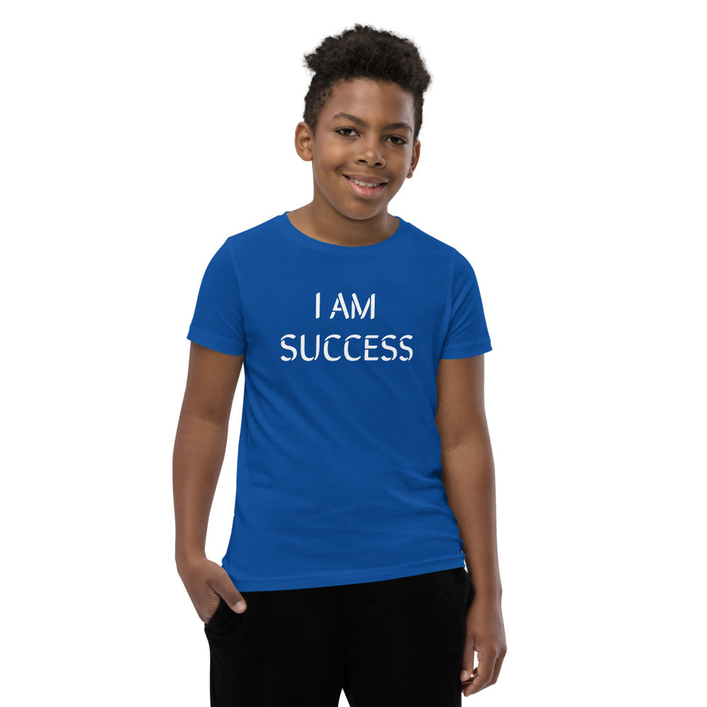 Motivational Youth T-Shirt "I am Success" Inspiring Law of Affirmation Youth Short Sleeve Unisex T-Shirt