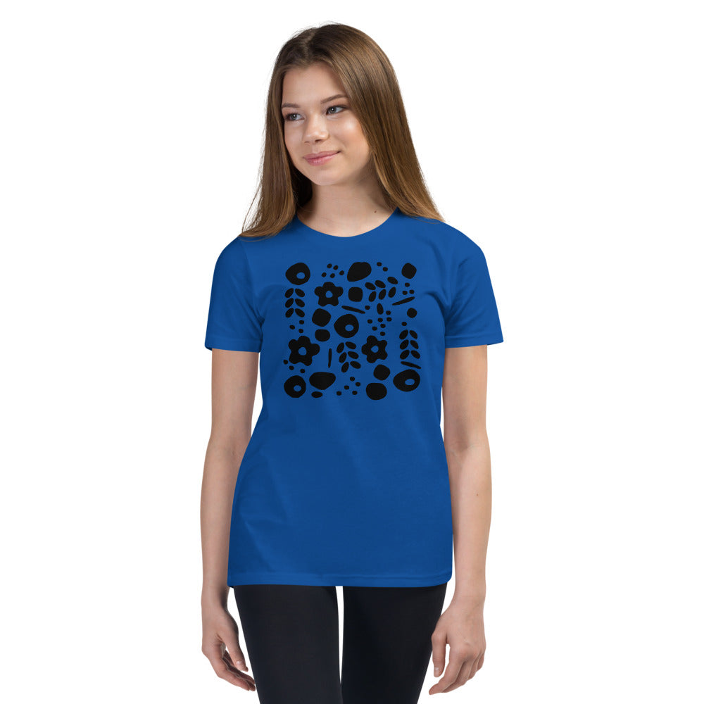 Motivational Youth T-Shirt "Flowers & Dots"  Custom designed Youth Short Sleeve Unisex T-Shirt