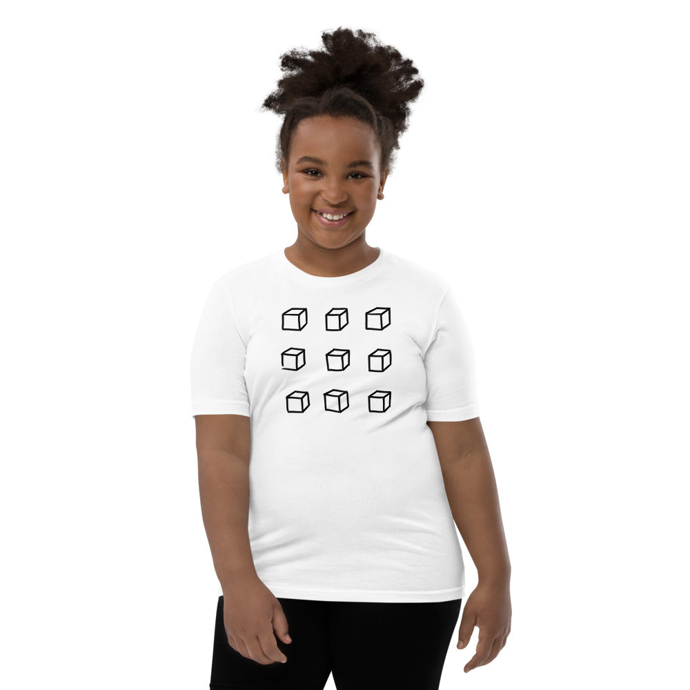 Customized Youth T-Shirt " 3D Box" Motivational design Youth Short Sleeve Unisex T-Shirt