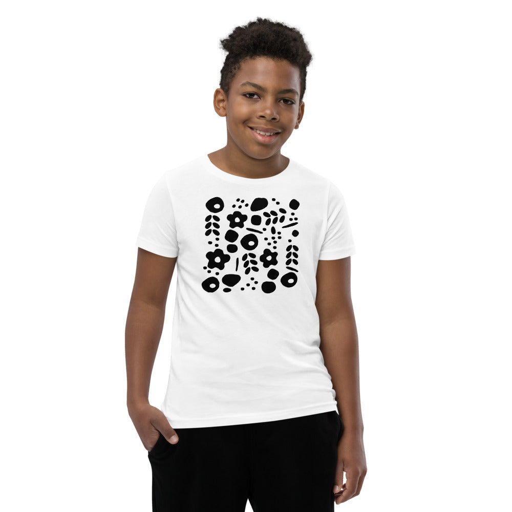 Motivational Youth T-Shirt "Flowers & Dots"  Custom designed Youth Short Sleeve Unisex T-Shirt