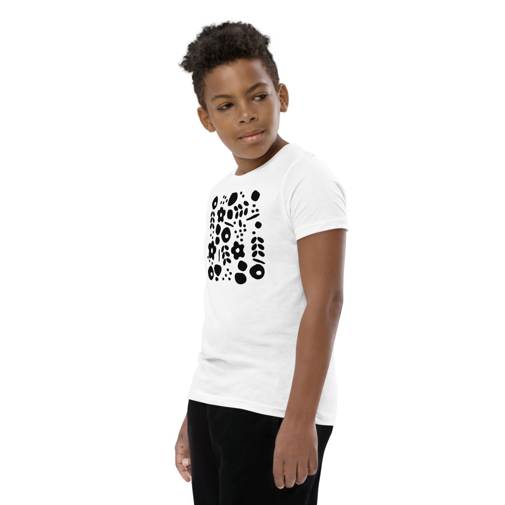 Motivational Youth T-Shirt "Flowers & Dots"  Custom designed Youth Short Sleeve Unisex T-Shirt