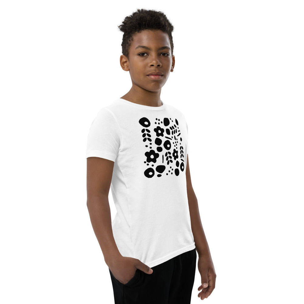 Motivational Youth T-Shirt "Flowers & Dots"  Custom designed Youth Short Sleeve Unisex T-Shirt